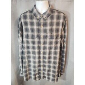 Duluth Trading Company Men's‎ Untucked Relaxed Fit Plaid Button Down Shirt XLT